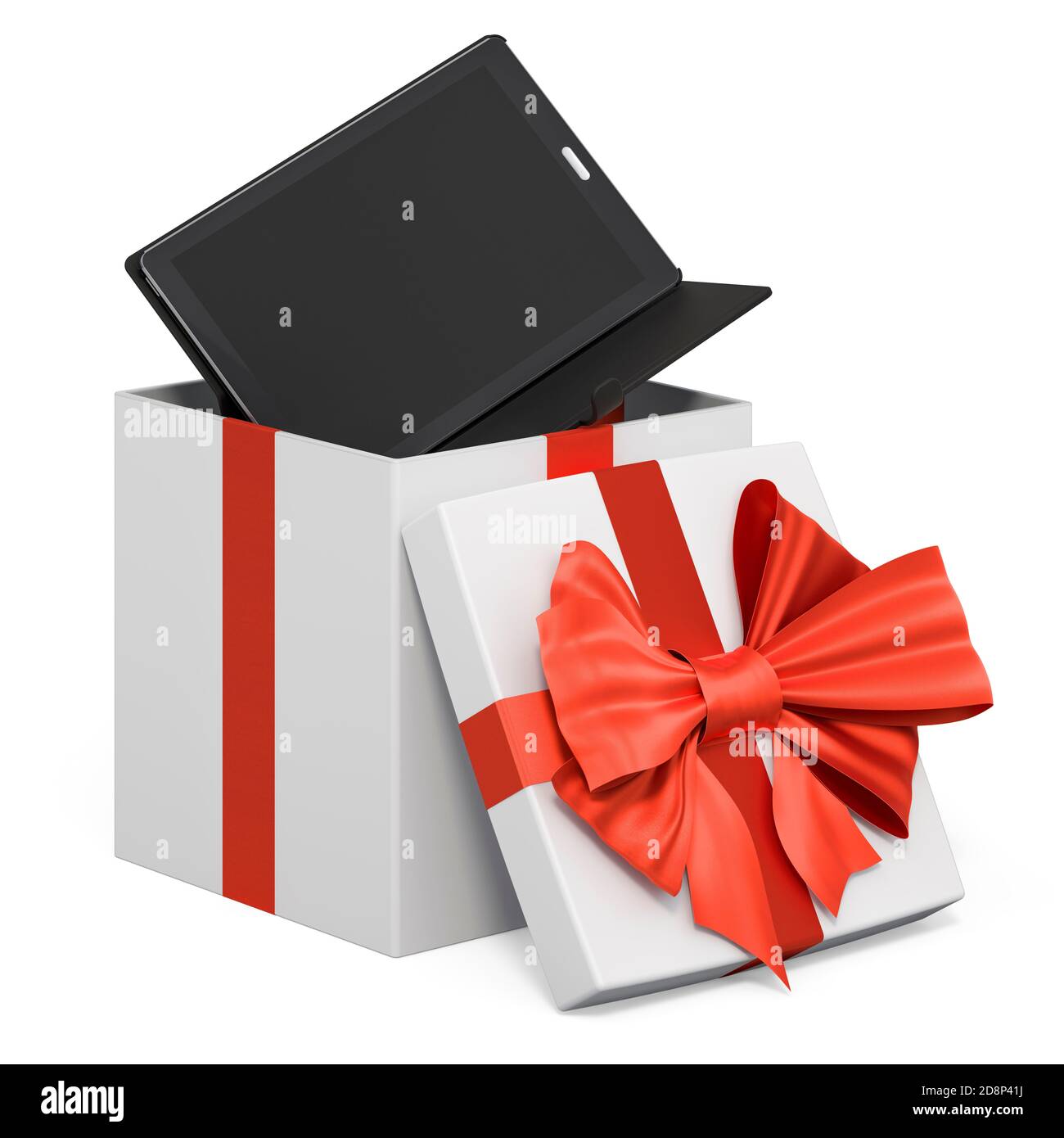 Red Gift Ribbon Bow Isolated On White Background 3d Rendering Stock Photo -  Download Image Now - iStock