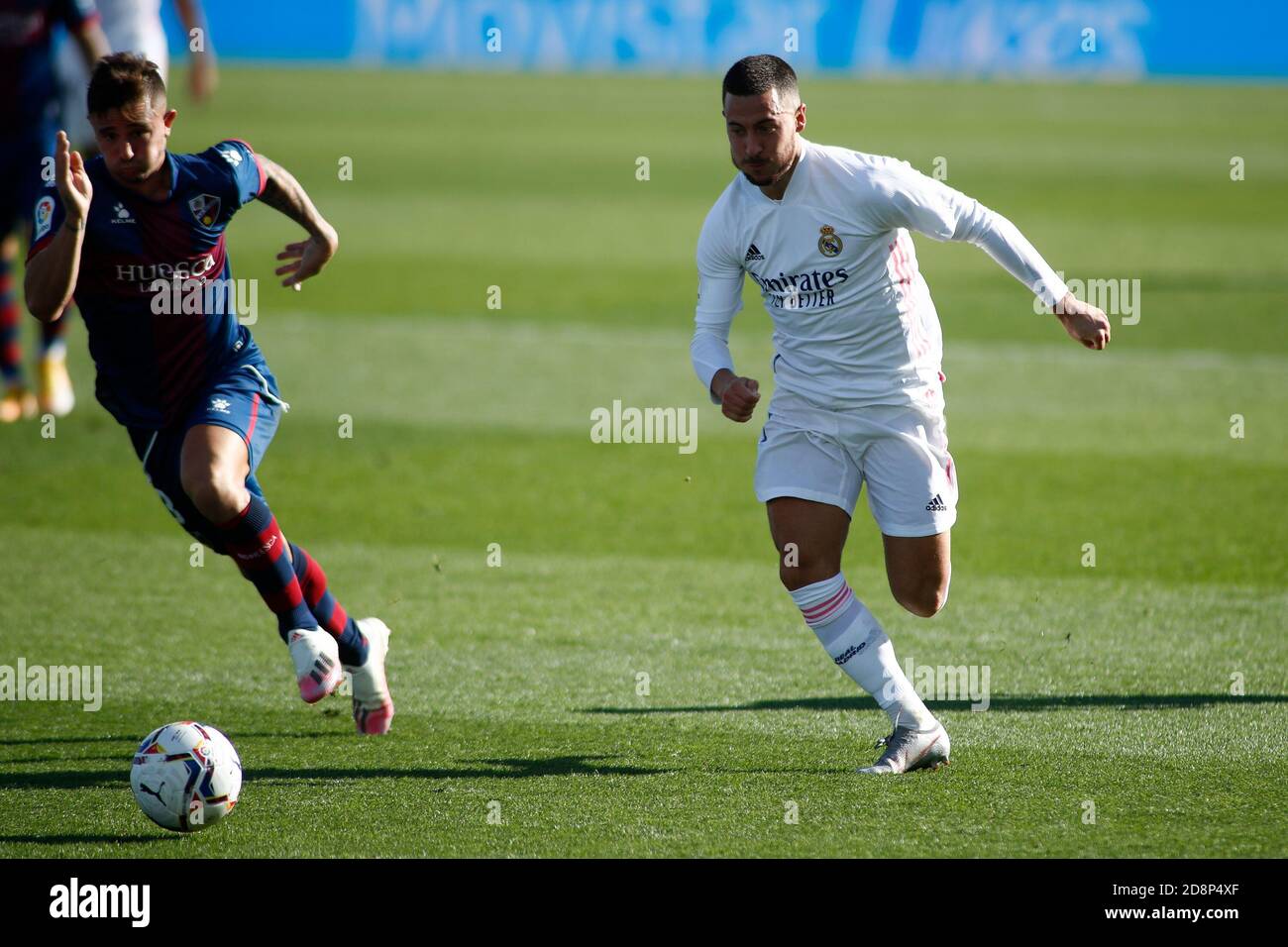 Madrid, Spain. 31st October, 2020. Eden Hazard of Real Madrid in action during the Spanish championship La Liga football match between Real Madrid and SD Huesca on October 31, 2020 at Alfredo Di Stefano stadium in Valdebebas, Madrid, Spain - Photo Oscar J Barroso / Spain DPPI / DPPI Credit: LM/DPPI/Oscar Barroso/Alamy Live News Stock Photo