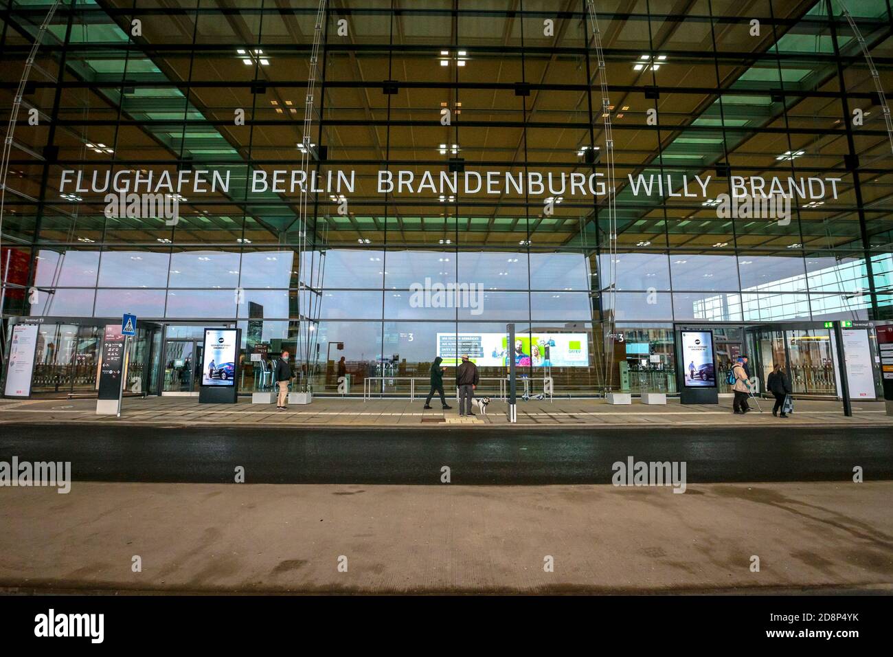 Exterior of Terminal 1 of newly opened Berlin Brandenburg International Airport (BER), or Flughafen Berlin Brandenburg Willy Brandt. Stock Photo