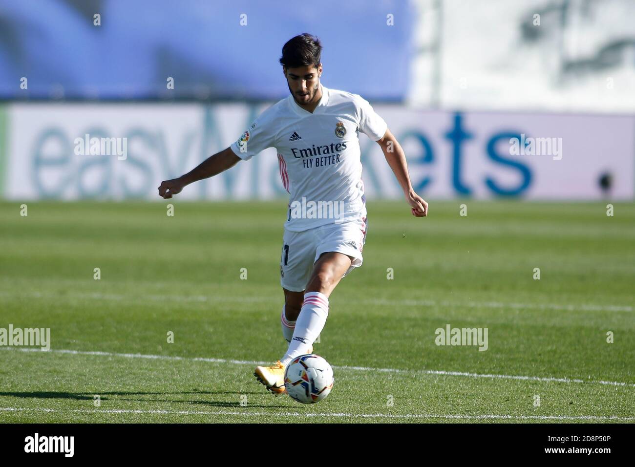 Madrid, Spain. 31st October, 2020. Marco Asensio of Real Madrid in action during the Spanish championship La Liga football match between Real Madrid and SD Huesca on October 31, 2020 at Alfredo Di Stefano stadium in Valdebebas, Madrid, Spain - Photo Oscar J Barroso / Spain DPPI / DPPI Credit: LM/DPPI/Oscar Barroso/Alamy Live News Stock Photo