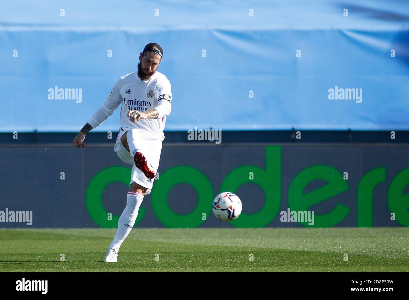 Madrid, Spain. 31st October, 2020. Sergio Ramos of Real Madrid in action during the Spanish championship La Liga football match between Real Madrid and SD Huesca on October 31, 2020 at Alfredo Di Stefano stadium in Valdebebas, Madrid, Spain - Photo Oscar J Barroso / Spain DPPI / DPPI Credit: LM/DPPI/Oscar Barroso/Alamy Live News Stock Photo