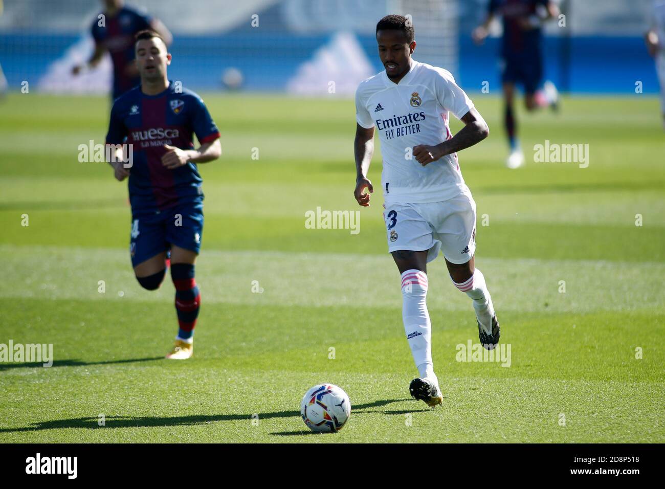Madrid, Spain. 31st October, 2020. Eder Militao of Real Madrid in action during the Spanish championship La Liga football match between Real Madrid and SD Huesca on October 31, 2020 at Alfredo Di Stefano stadium in Valdebebas, Madrid, Spain - Photo Oscar J Barroso / Spain DPPI / DPPI Credit: LM/DPPI/Oscar Barroso/Alamy Live News Stock Photo