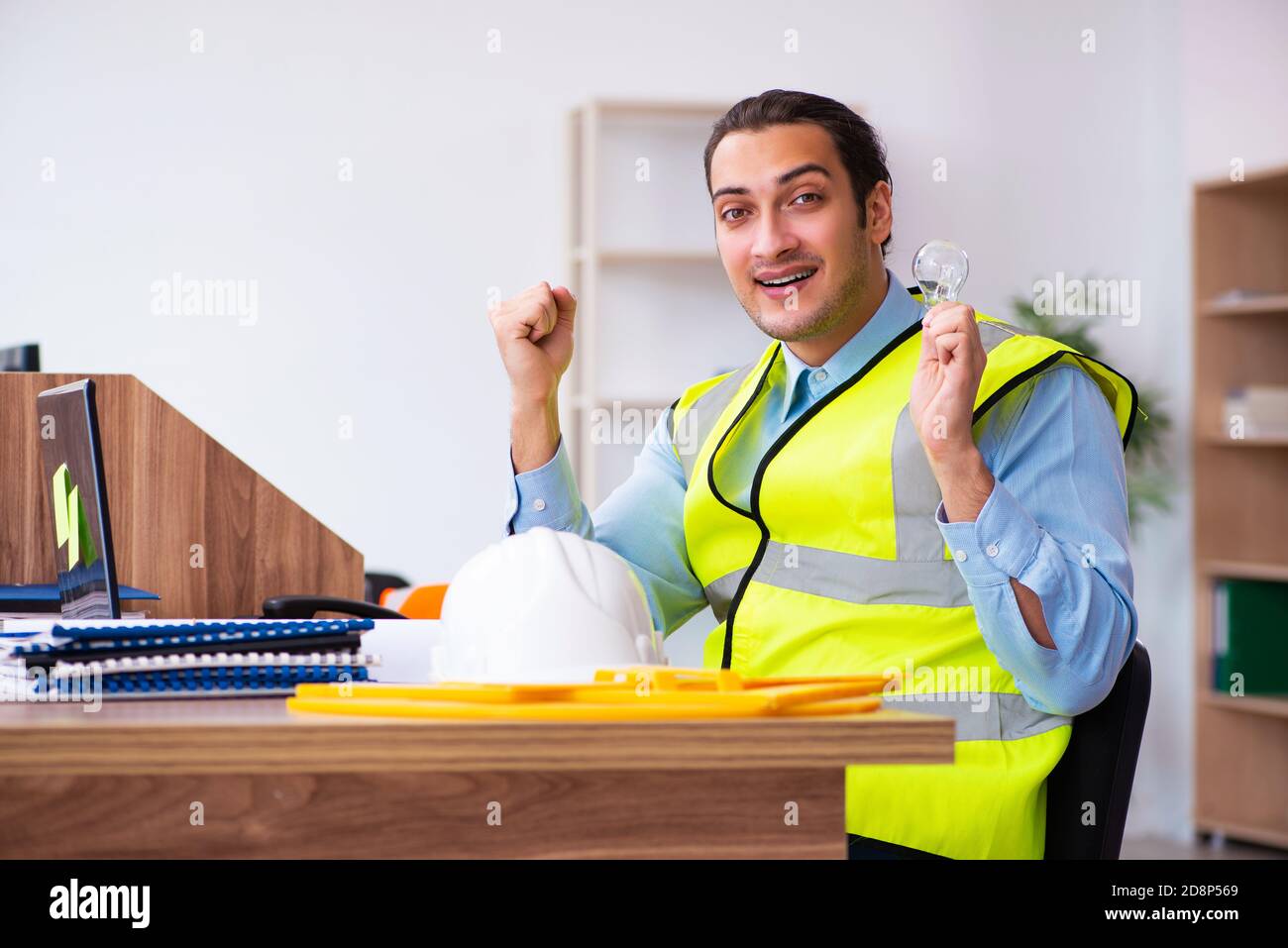 Male architect working in the office Stock Photo