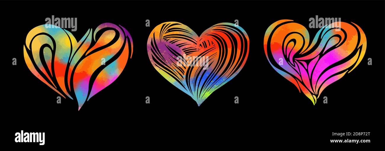 Rainbow Hearts Tattoo