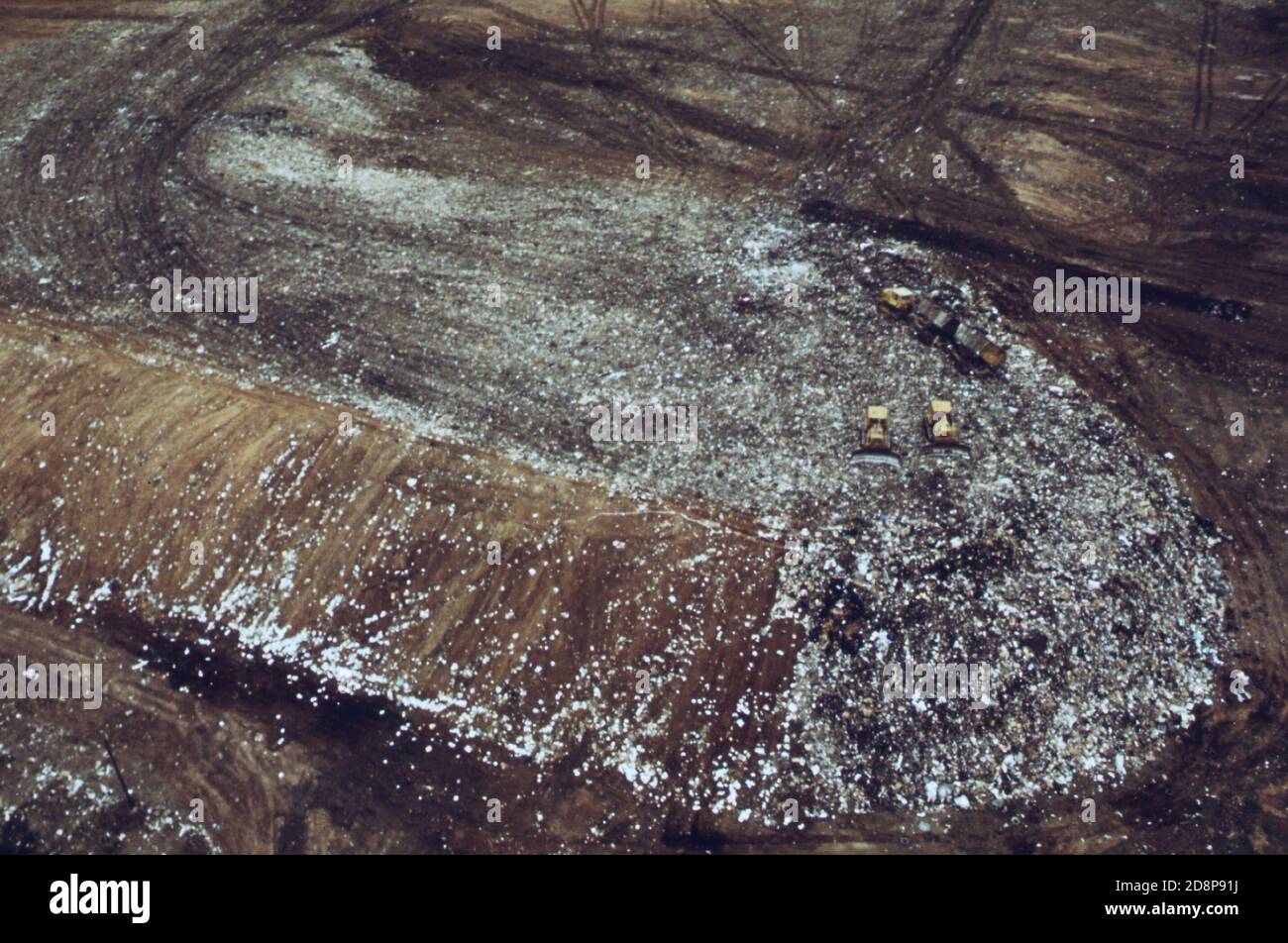 Solid waste covers land at Fresh Kills on Staten Island heavy tire