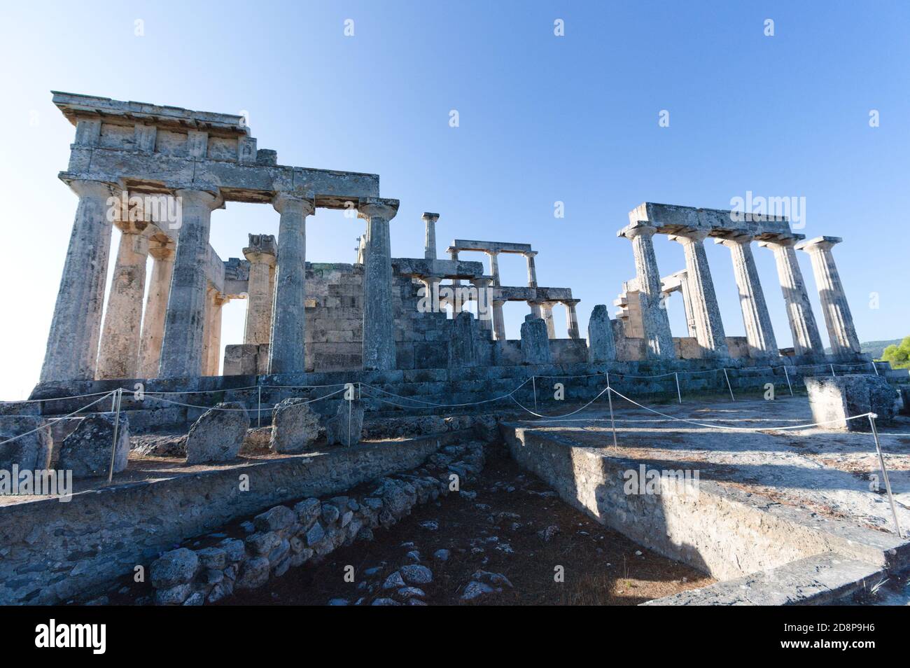 Antique temple goddess Aphaia, Aegina island, Aegean See Stock Photo ...