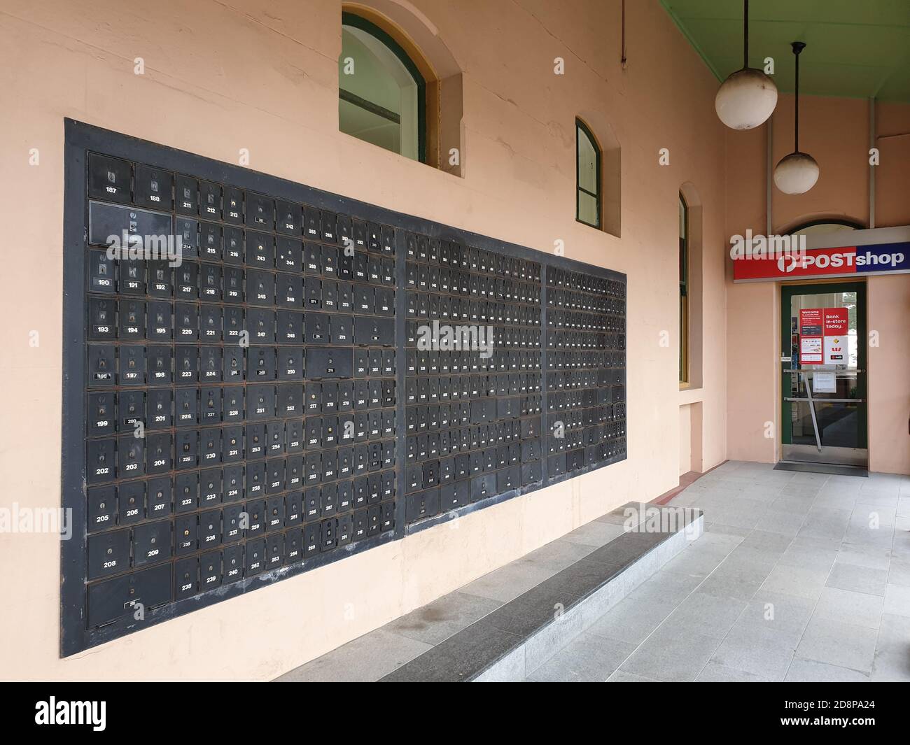 SYDNEY, AUSTRALIA - Sep 13, 2020: P.O. Boxes for customer who paid for correspondence are not delivered at home. ubicated outside of Australia Post of Stock Photo