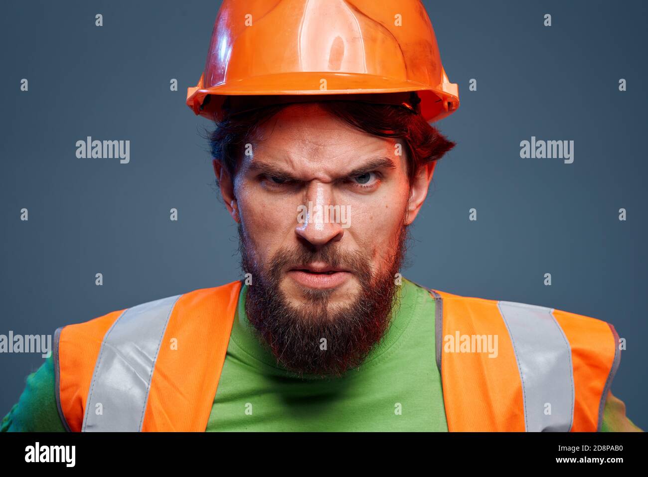 angry man in work uniform security professional hard work Stock Photo ...