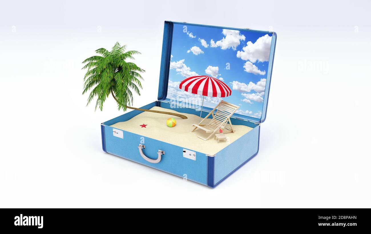 Travel concept on white background 3D render 3D illustration Stock ...