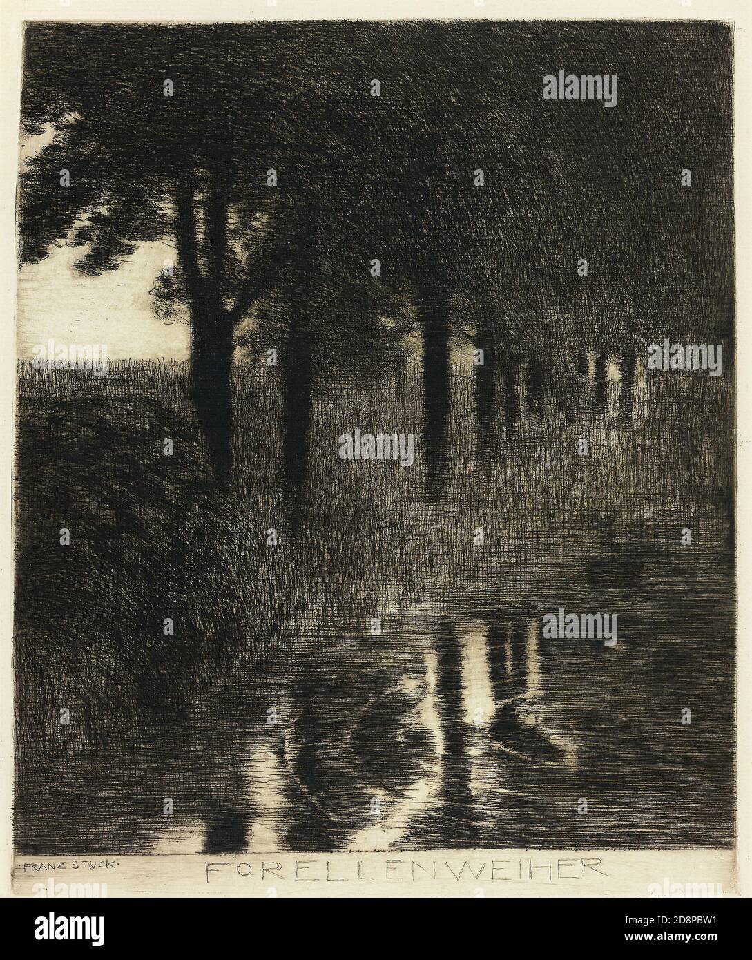 Etching in dark brown on cream laid paper Stock Photo Alamy