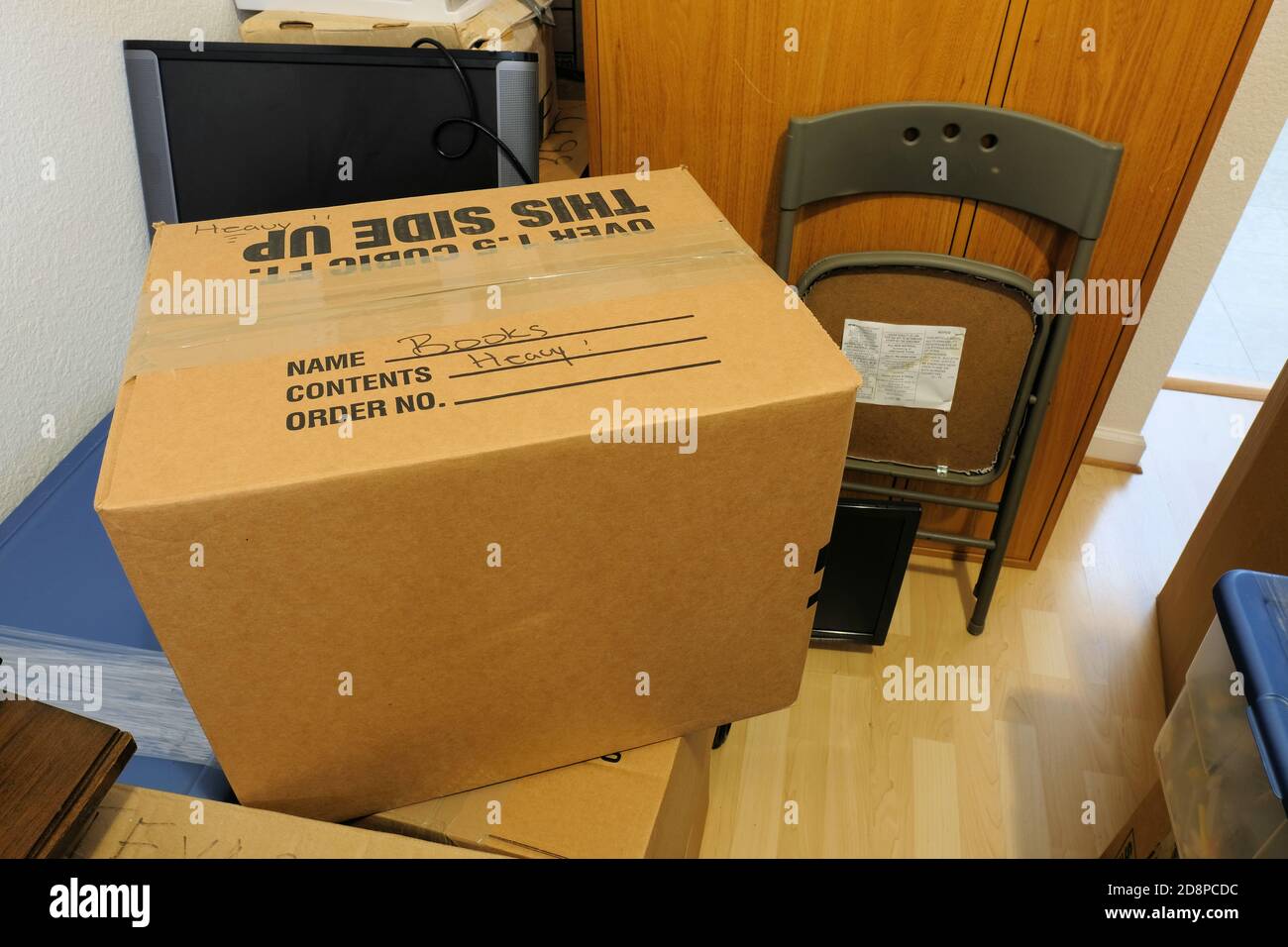 Single moving cardboard box hand written 