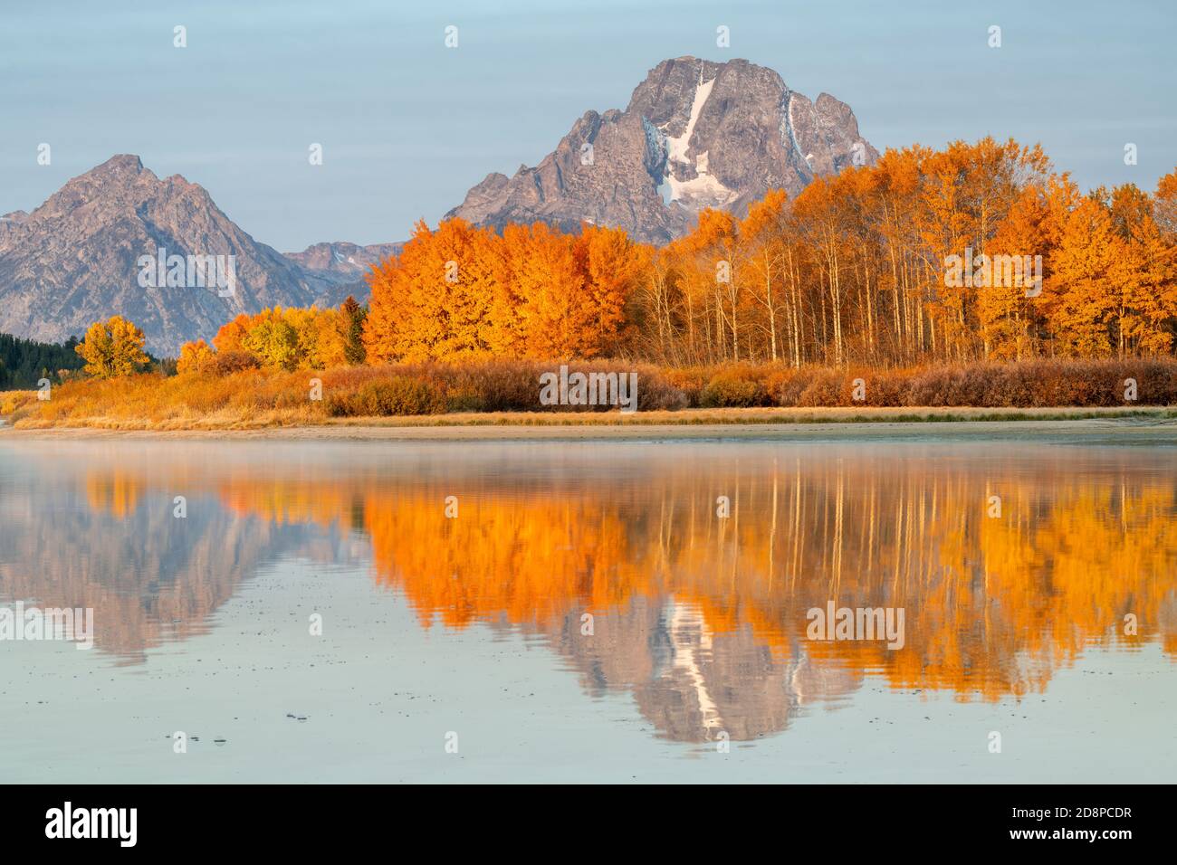 Sunrise, Oxbow bend, Grand Teton National Park, Autumn, WY, USA, by