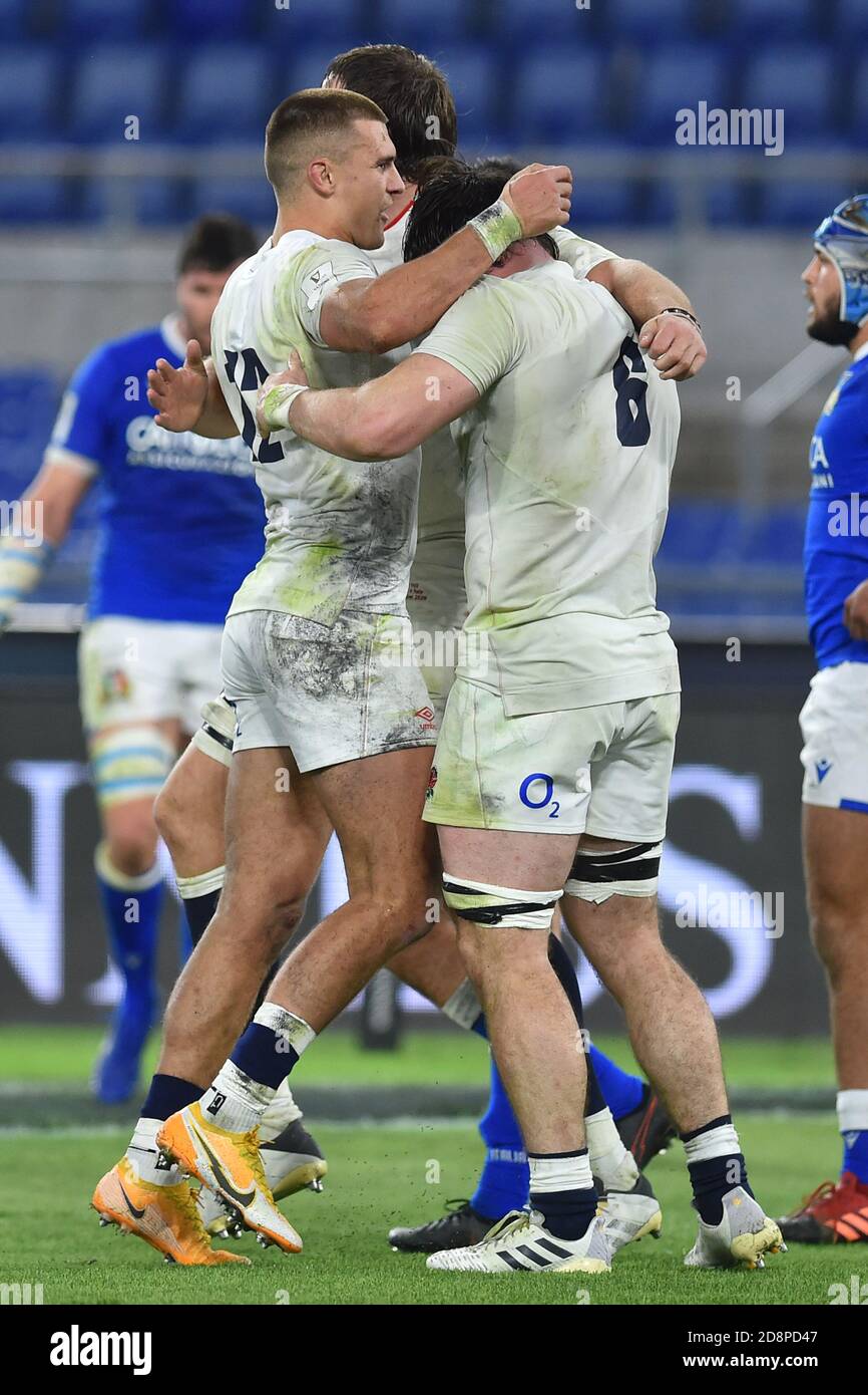 Rome, Ita. 31st Oct, 2020. Tom Curry of England celebrating after score the  goal-Italy v England, Six Nation, Rugby, Rome, Italy - 31-10-2020 Credit:  Independent Photo Agency/Alamy Live News Stock Photo - Alamy