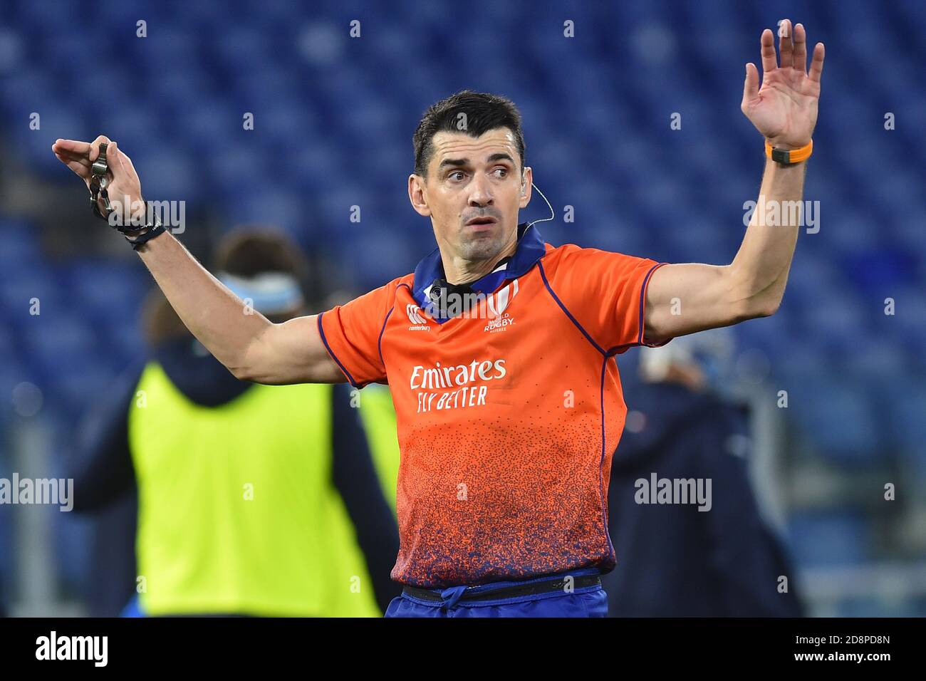 Rome, Ita. 31st Oct, 2020. Referee Pascal Gauzere-Italy v England, Six Nation, Rugby, Rome, Italy - 31-10-2020 Credit: Independent Photo Agency/Alamy Live News Stock Photo