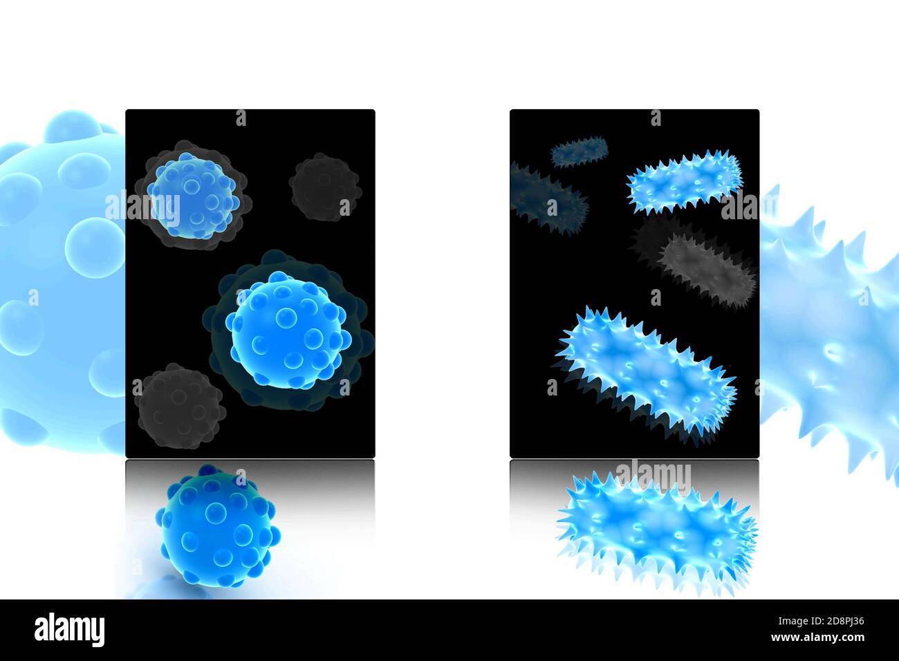 Highly render 3d Bacteria and virus in white background Stock Photo - Alamy