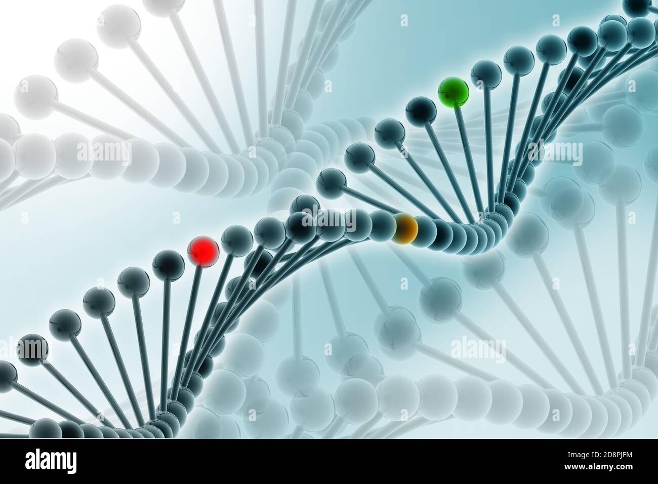 3d illustration of DNA in abstract background Stock Photo