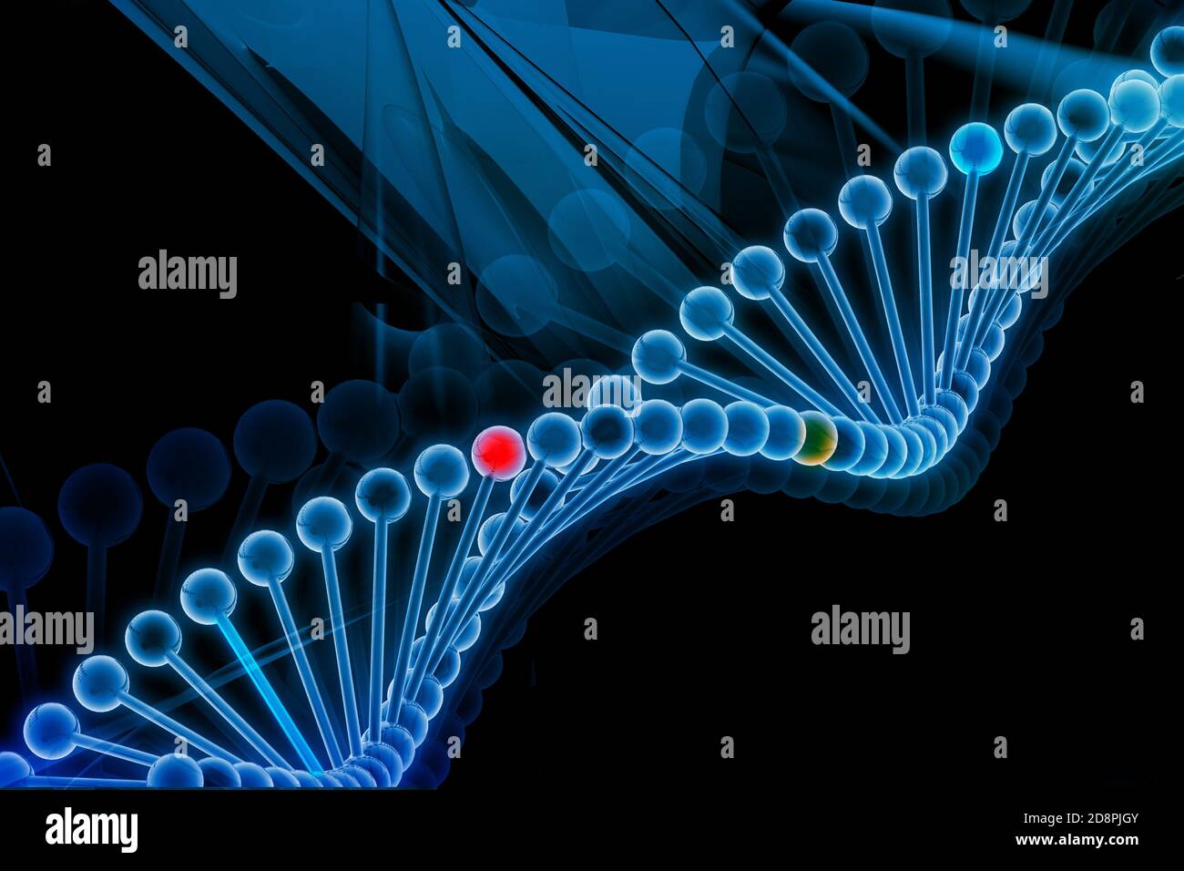 Digital illustration of DNA in abstract background Stock Photo - Alamy