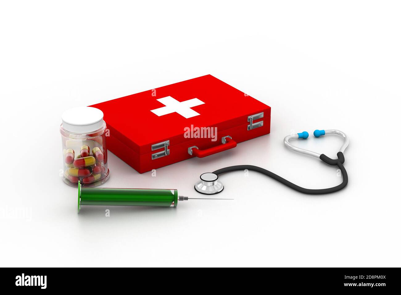 First aid box with medicine Stock Photo Alamy
