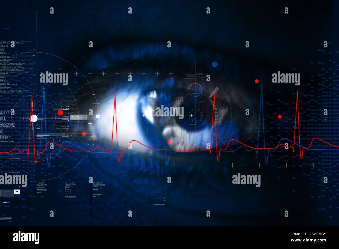 Digital illustration of an eye scan as concept for secure digital ...