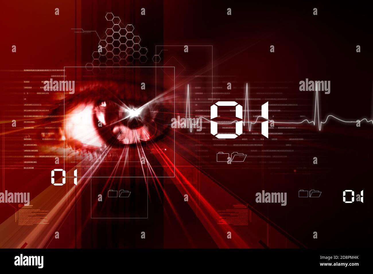 Digital illustration of an eye scan as concept for secure digital ...