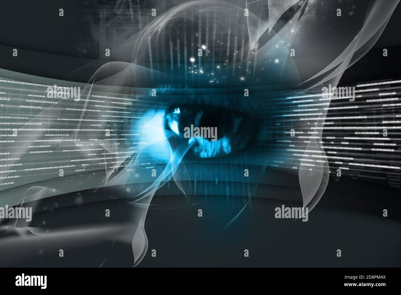 Digital illustration of an eye scan as concept for secure digital ...