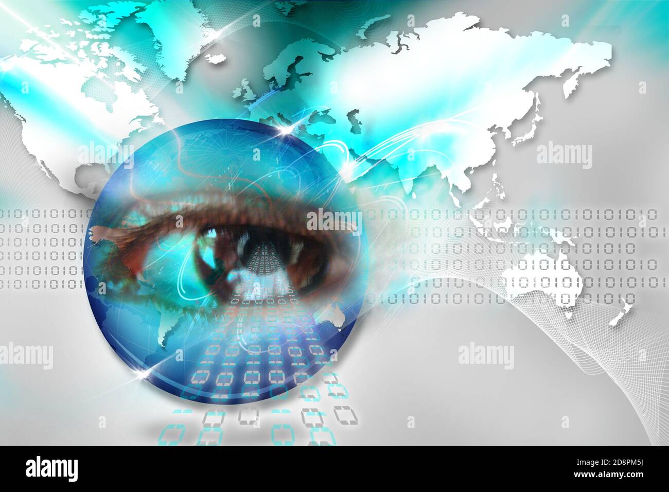 Digital illustration of an eye scan as concept for secure digital ...