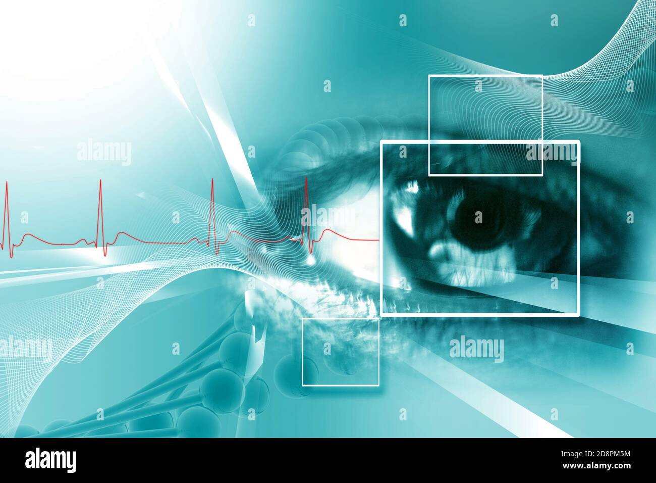 Digital illustration of an eye scan as concept for secure digital ...