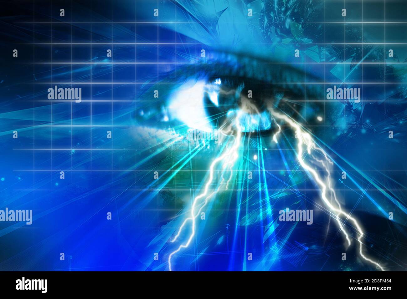 Digital illustration of an eye scan as concept for secure digital ...
