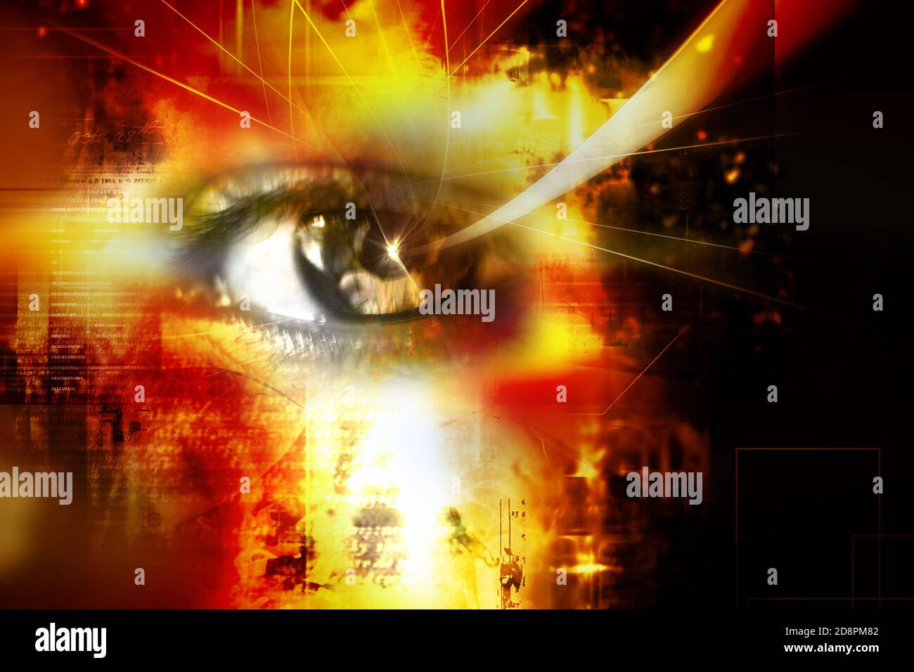 Digital illustration of an eye scan as concept for secure digital ...