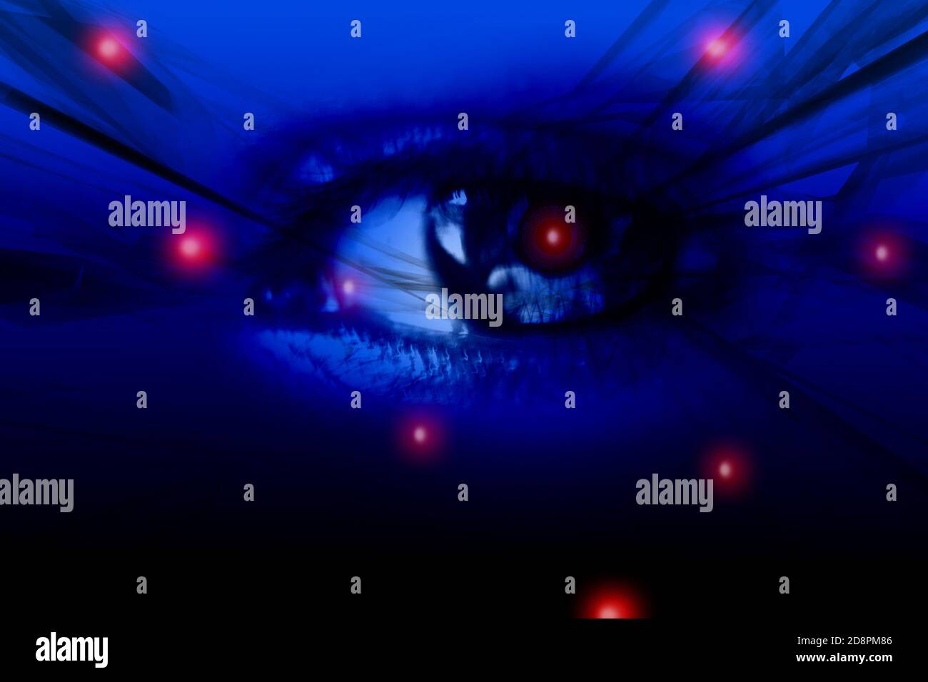 Digital illustration of an eye scan as concept for secure digital ...
