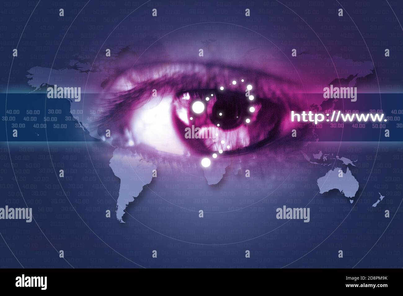 Digital illustration of an eye scan as concept for secure digital ...