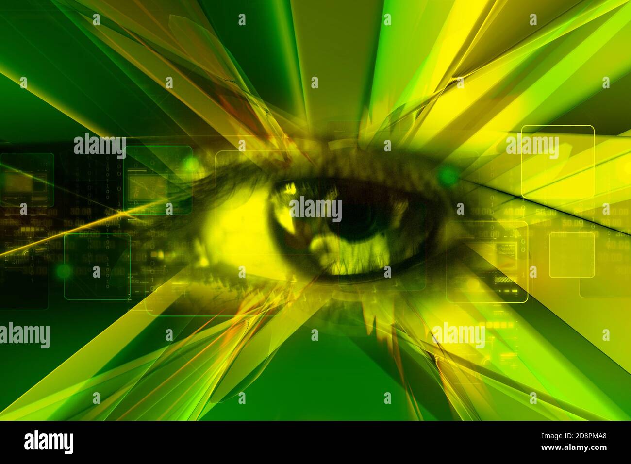 Digital illustration of an eye scan as concept for secure digital ...