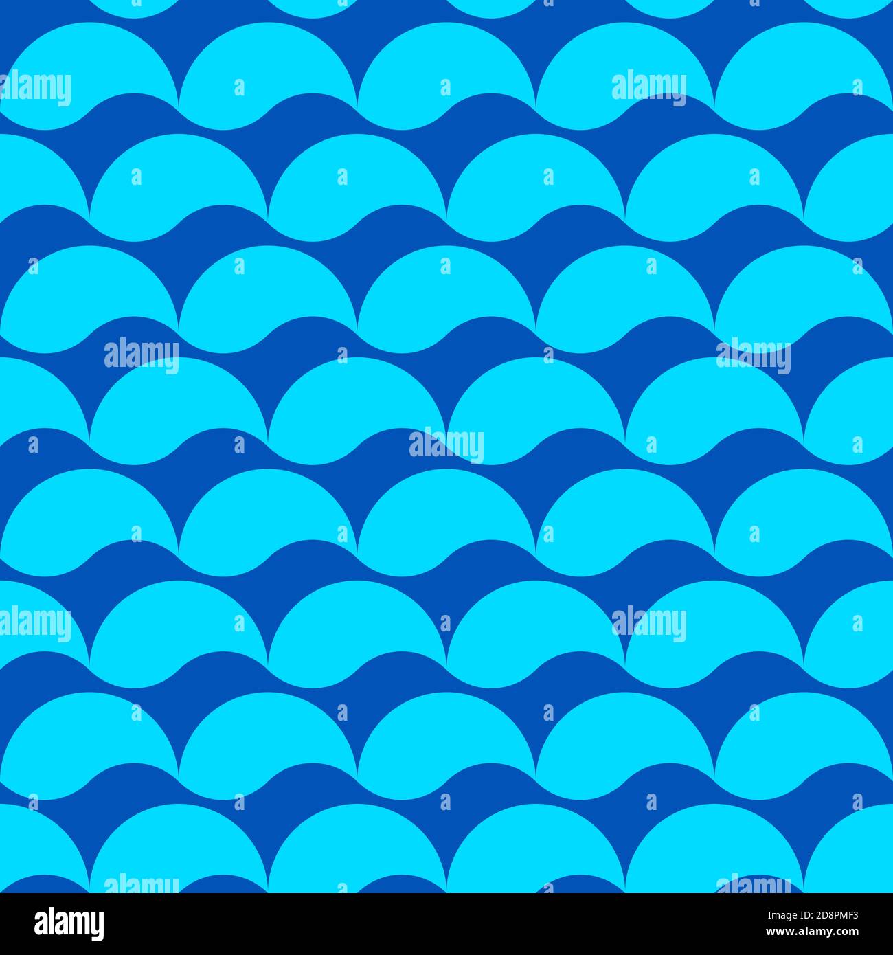 Abstract marine seamless pattern with geometric waves Stock Vector