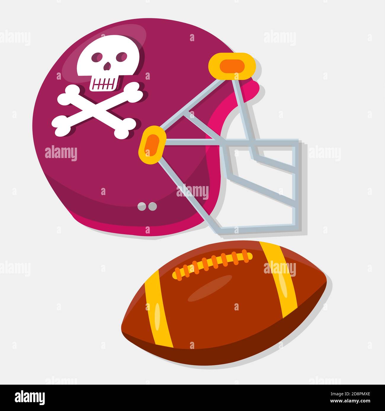 american football helmet with ball vector illustration for sport concept Stock Vector