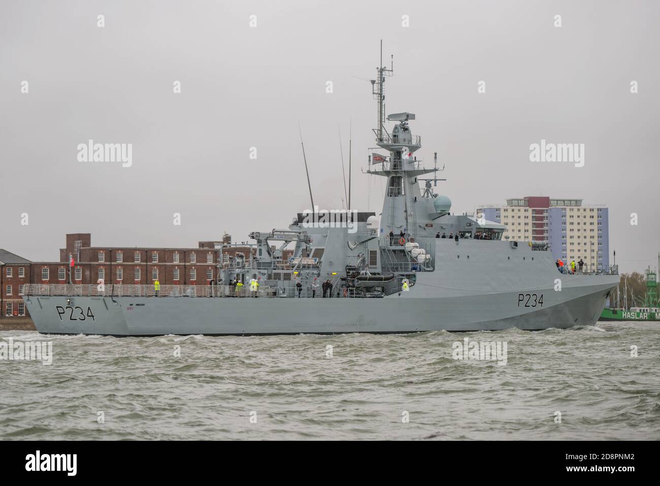 The new Royal Navy batch 2 (River Class) offshore patrol vessel HMS