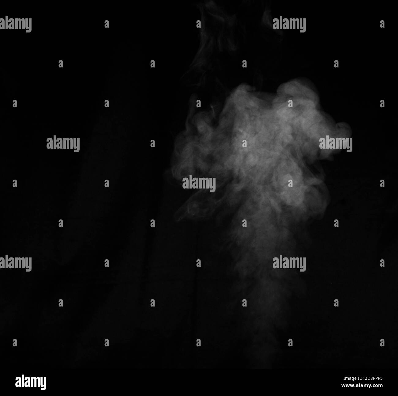 Figured smoke on a dark background. Abstract background, design element, for overlay on pictures Stock Photo