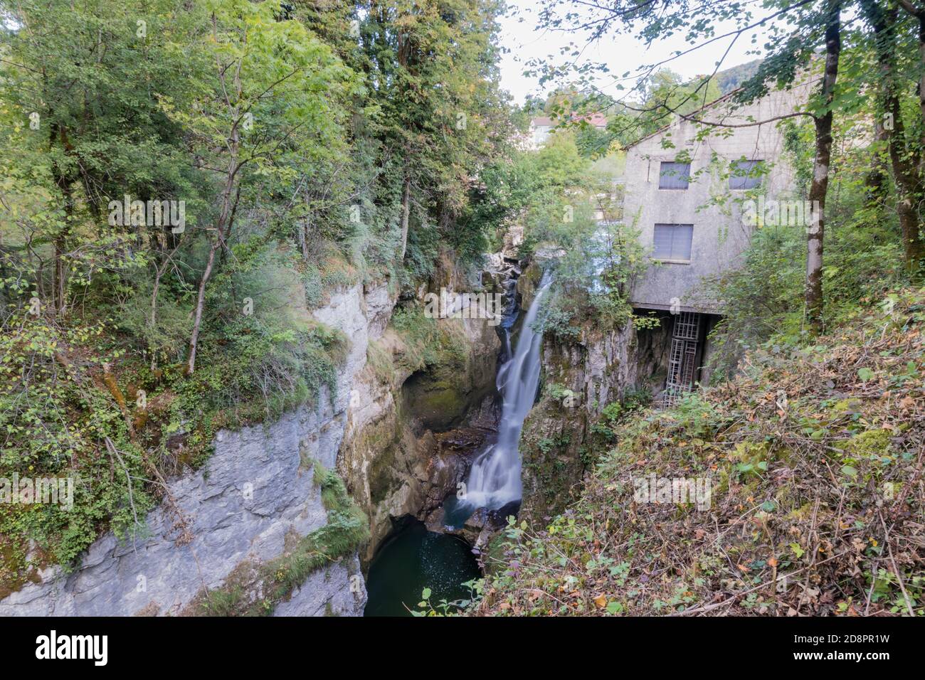 Gorges & waterfalls of Langouette in Planches en Montagnes, Jura in France Stock Photo