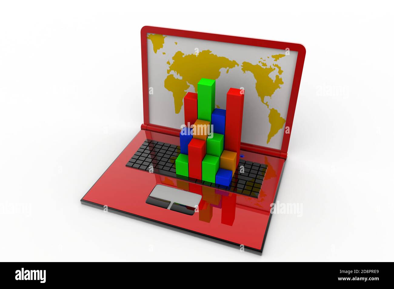 Graph in computer Stock Photo - Alamy