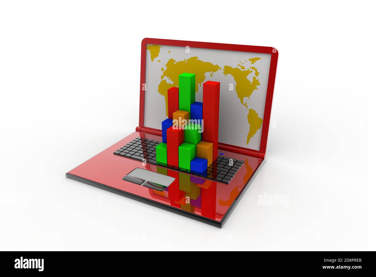 Graph in computer Stock Photo - Alamy