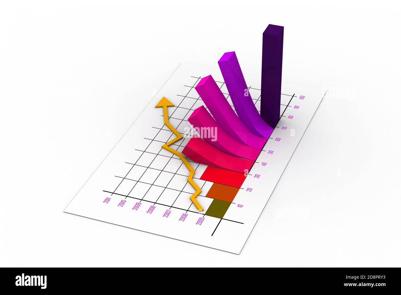 business graph with chart Stock Photo - Alamy