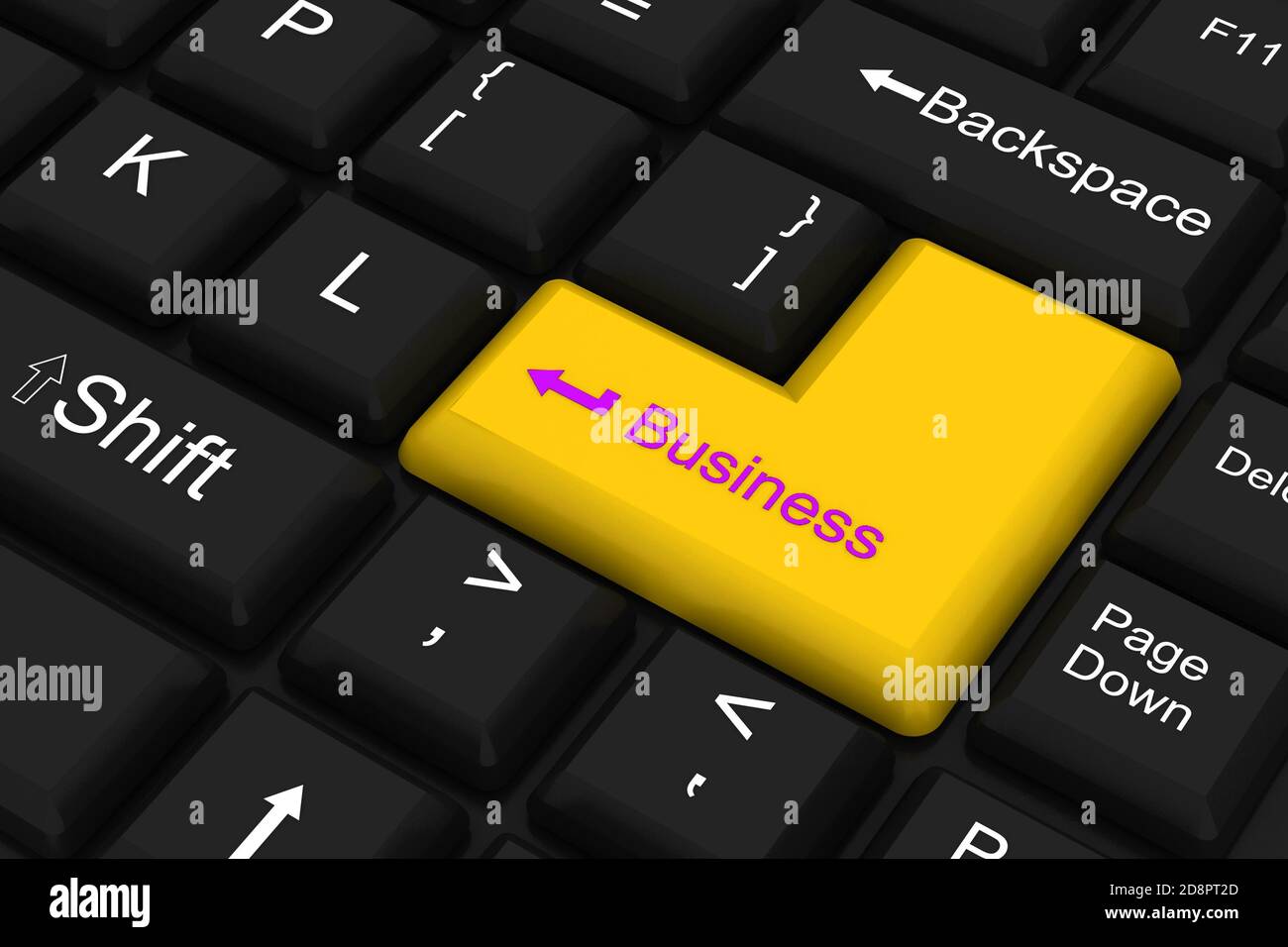 Computer keyboard With green business key Stock Photo - Alamy