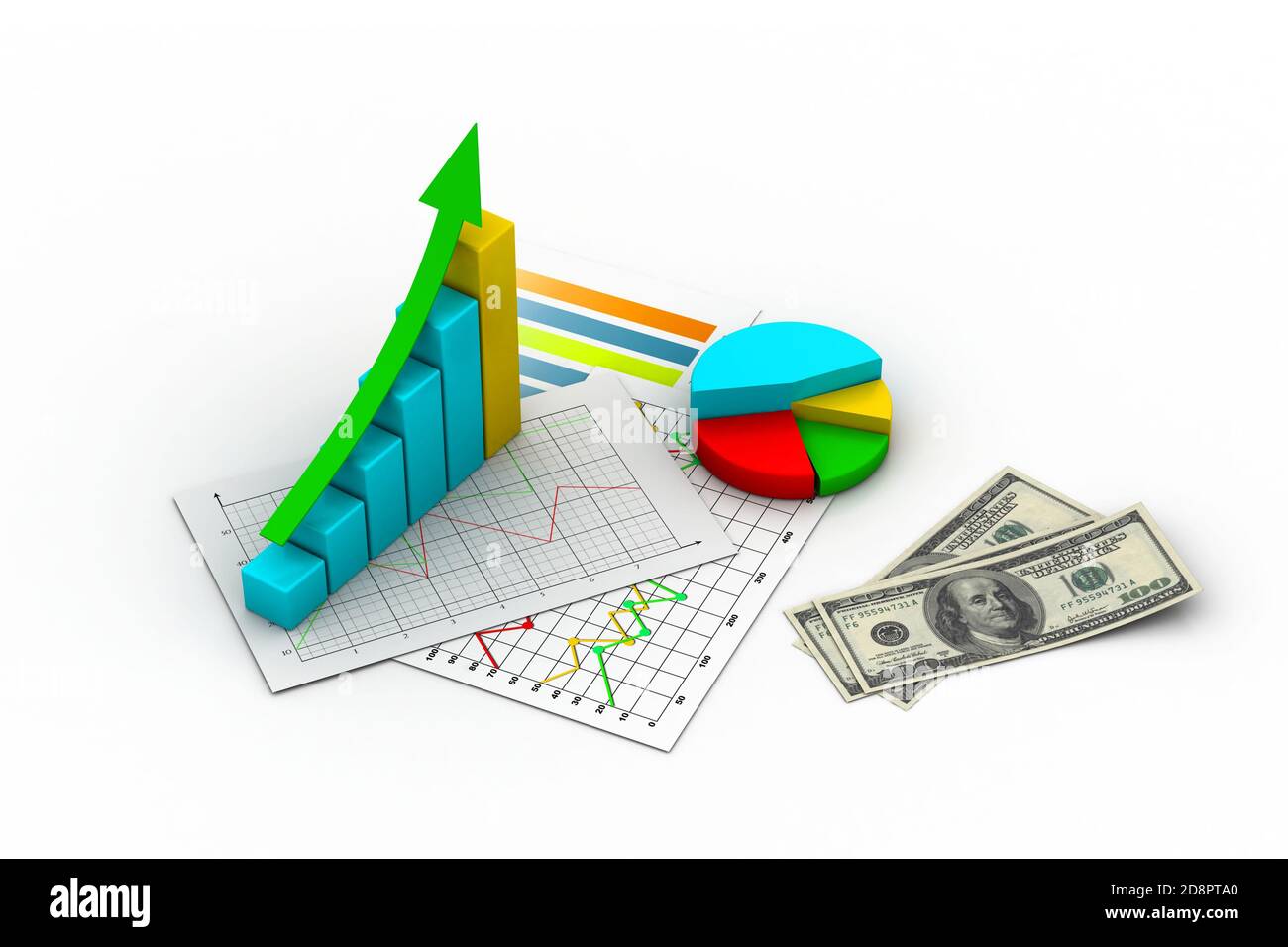 Financial graph, chart with money Stock Photo - Alamy