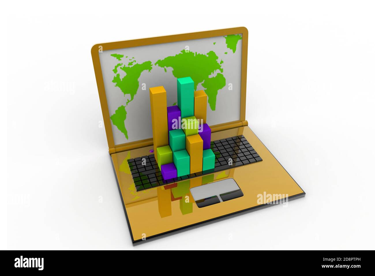 Graph in computer Stock Photo - Alamy