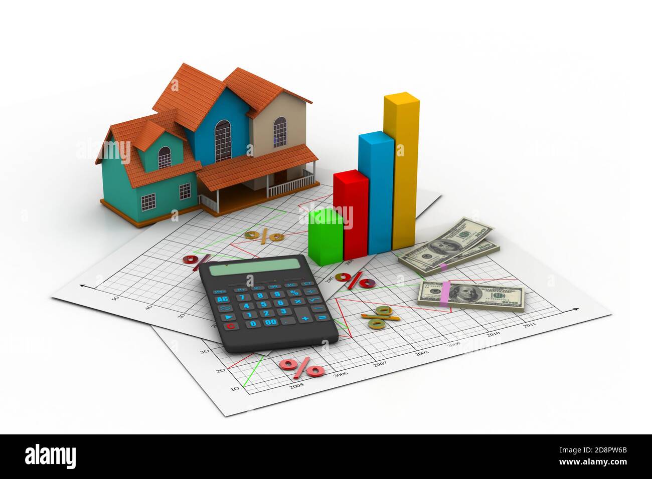 Sale house and calculator Stock Photo Alamy
