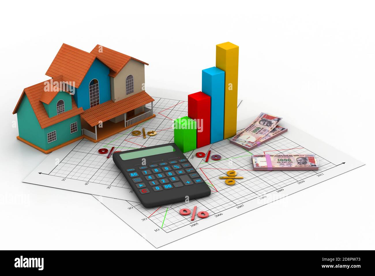 Sale house and calculator Stock Photo Alamy