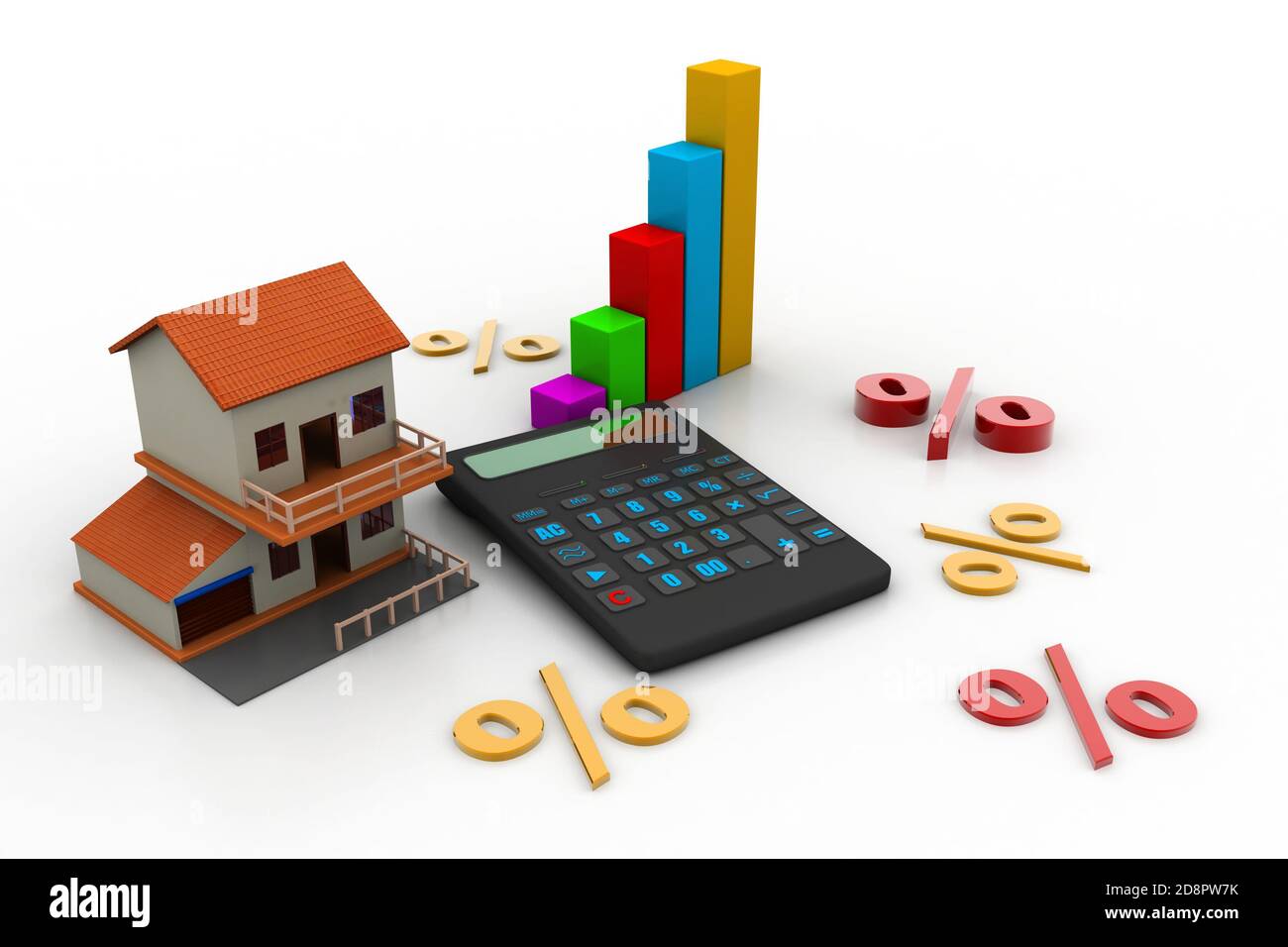 Sale house and calculator Stock Photo - Alamy