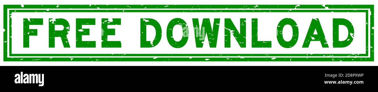 Grunge green free download word square rubber seal stamp on white ...