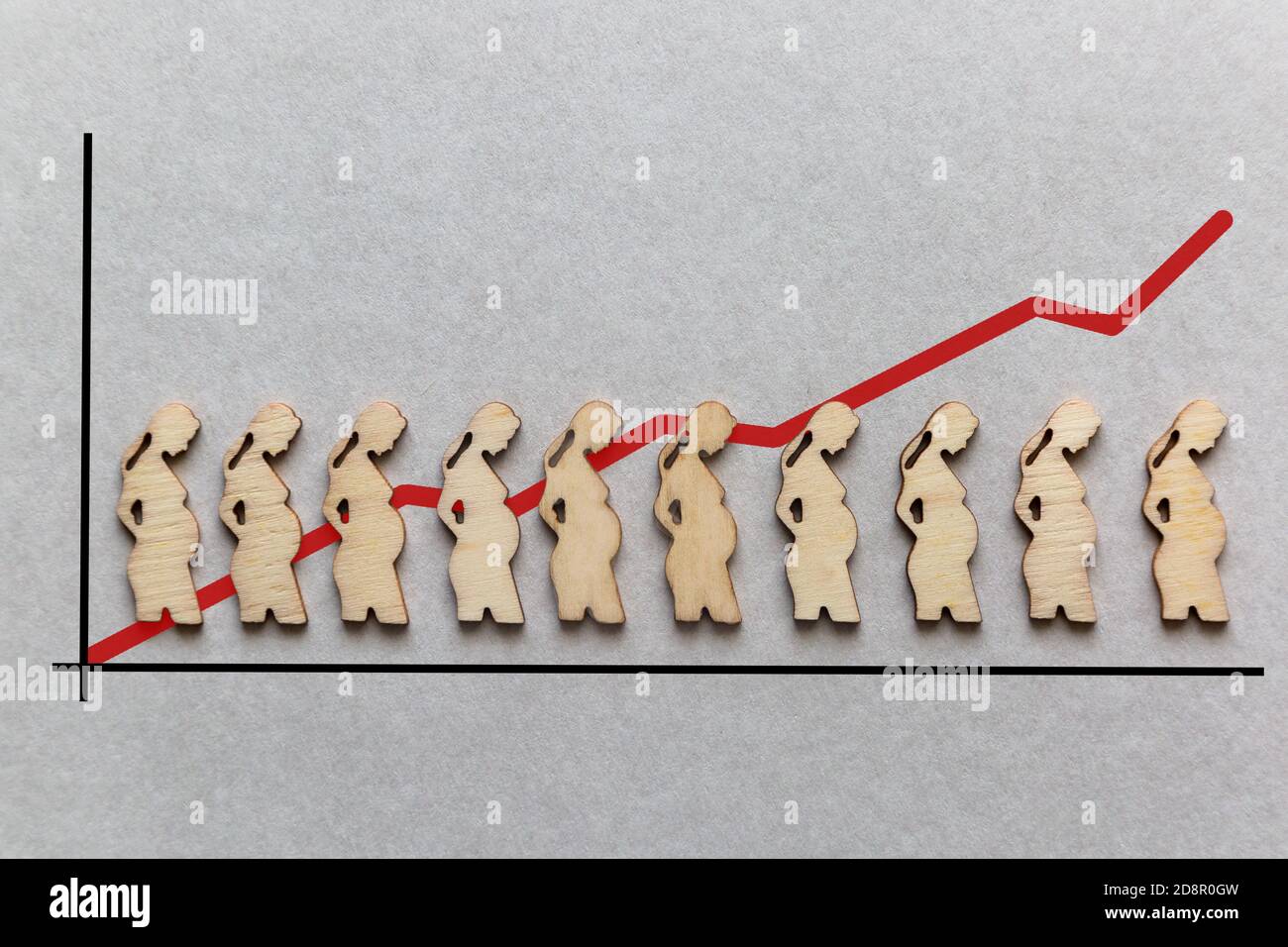 Population growth. Fertility chart of people in the country and the world. Concept. Stock Photo