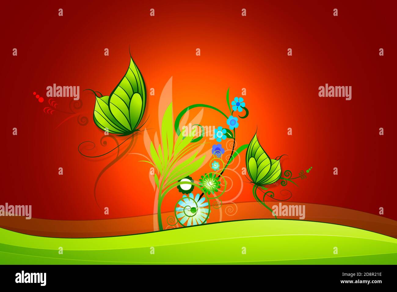 Digital illustration of butterfly in abstract background Stock Photo ...