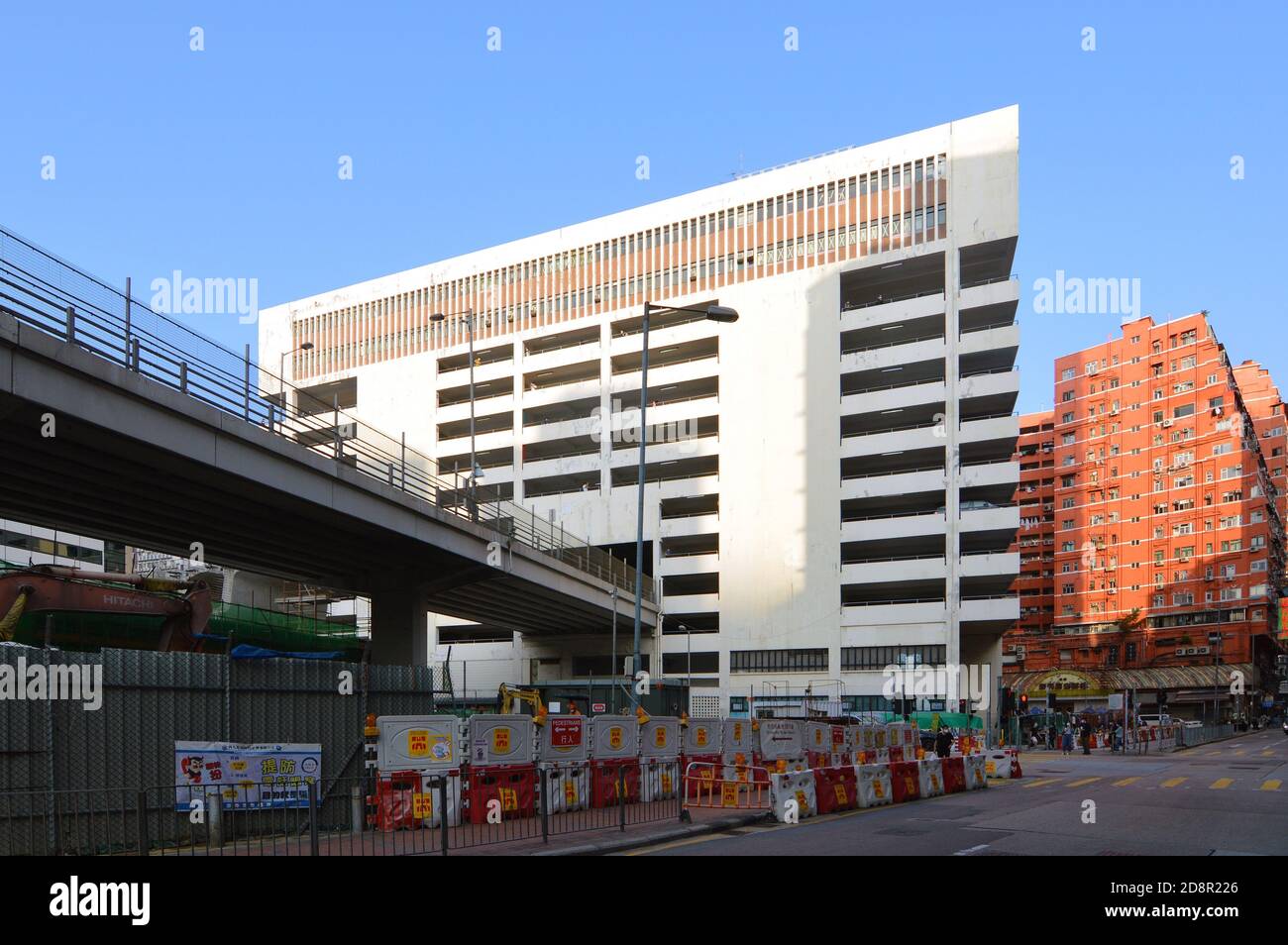 Yau Ma Tei Car Park Building on its last day of full operations (31 October 2020). It will close entirely on 1 January 2021. Stock Photo